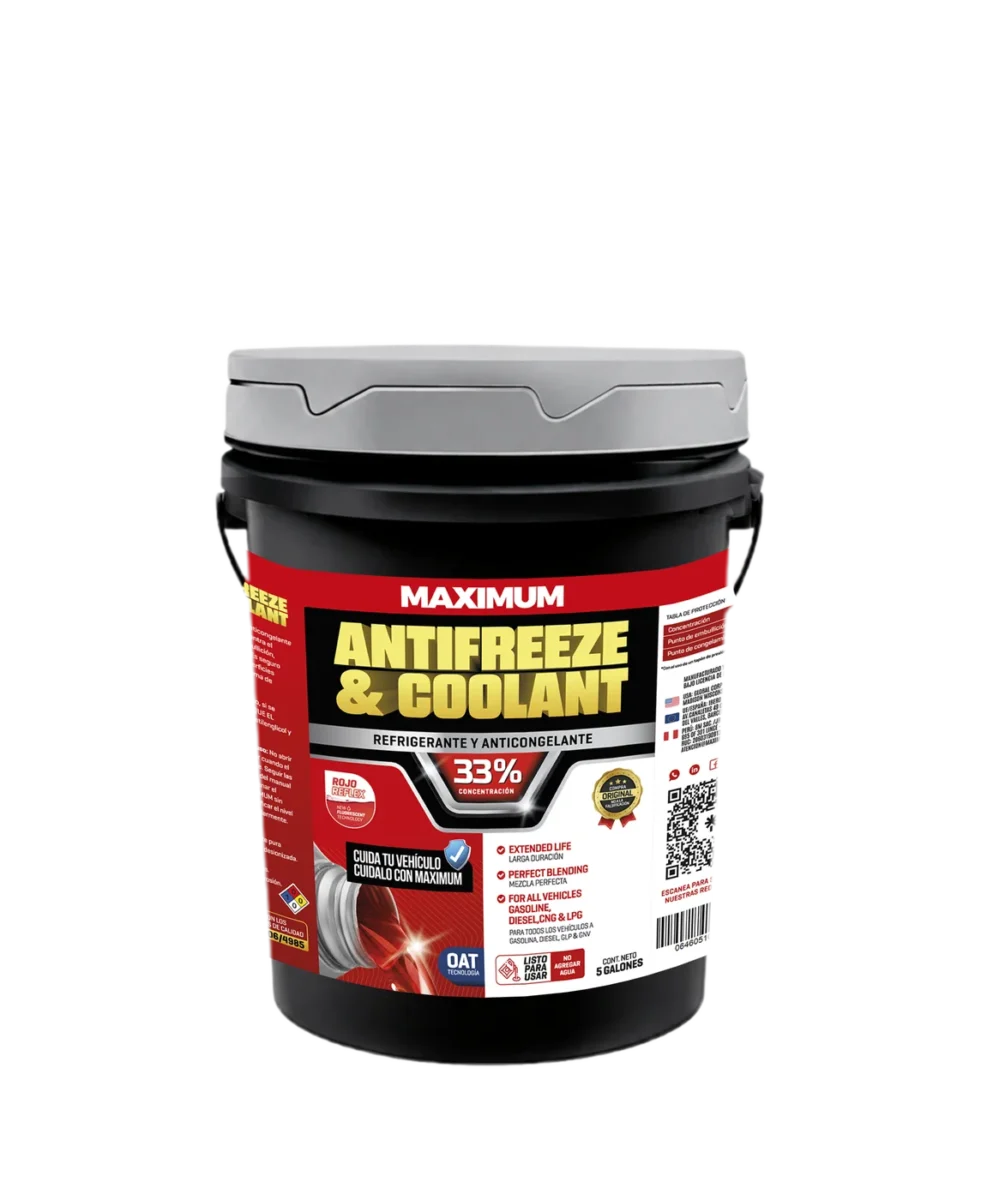 Refrigerante Maximum Antifreeze & Coolant OAT 33% Rojo Reflex – 5 Galones