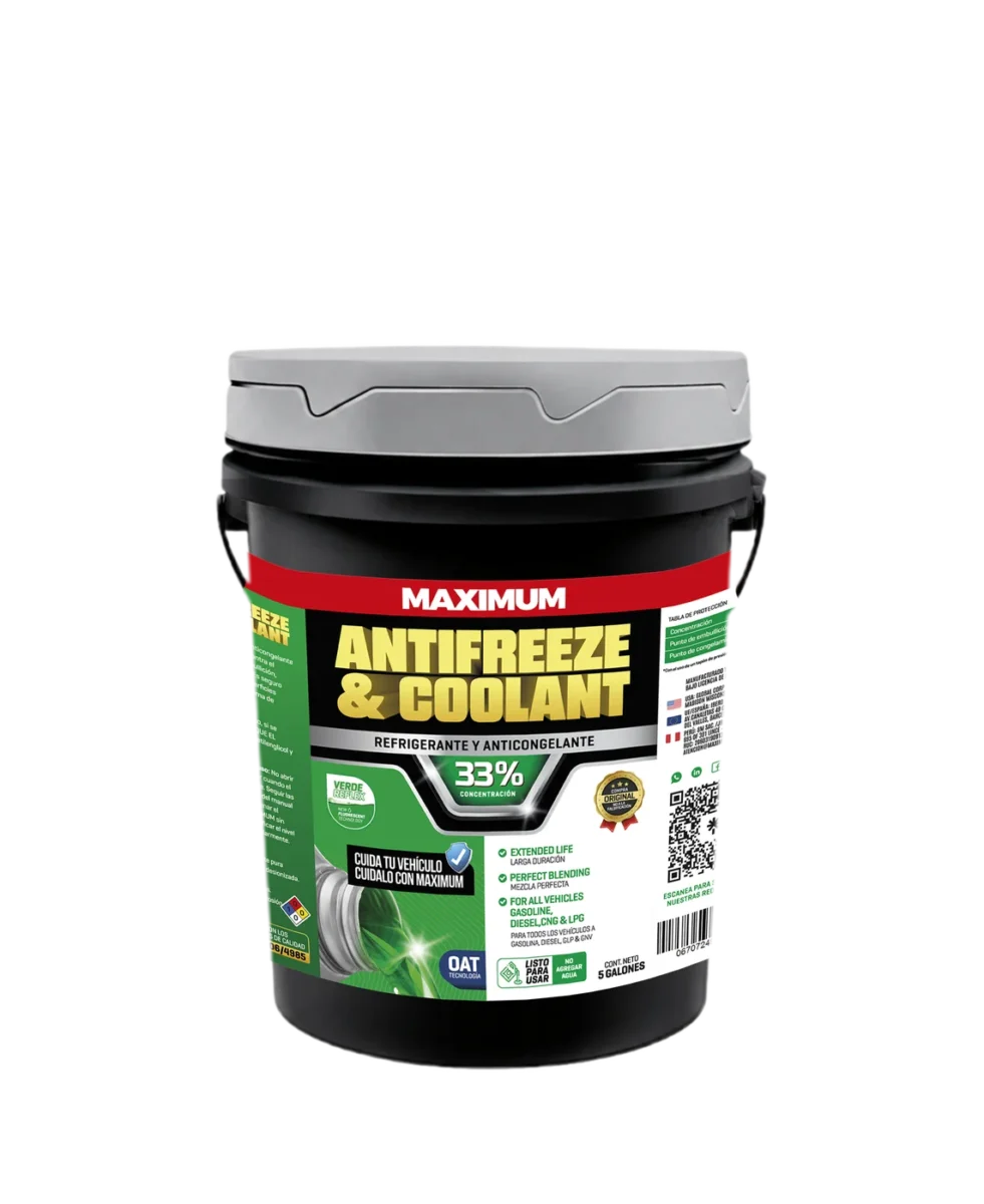 Refrigerante Maximum Antifreeze & Coolant OAT 33% Verde Reflex – 5 Galones