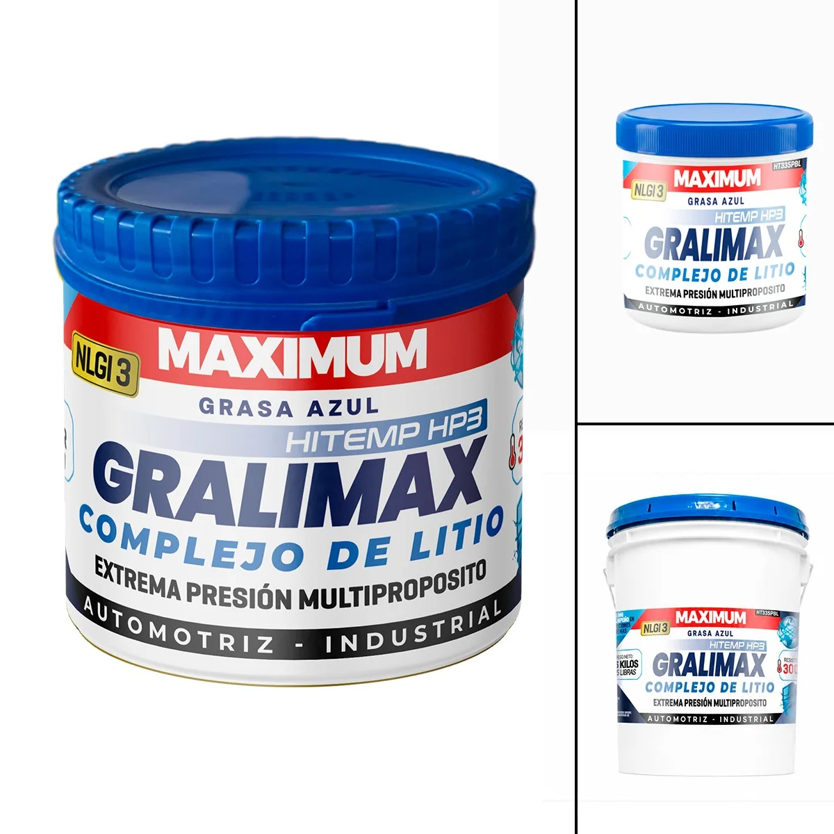 Grasa de Complejo de Litio Multipropósito Maximum Gralimax HP3 Azul