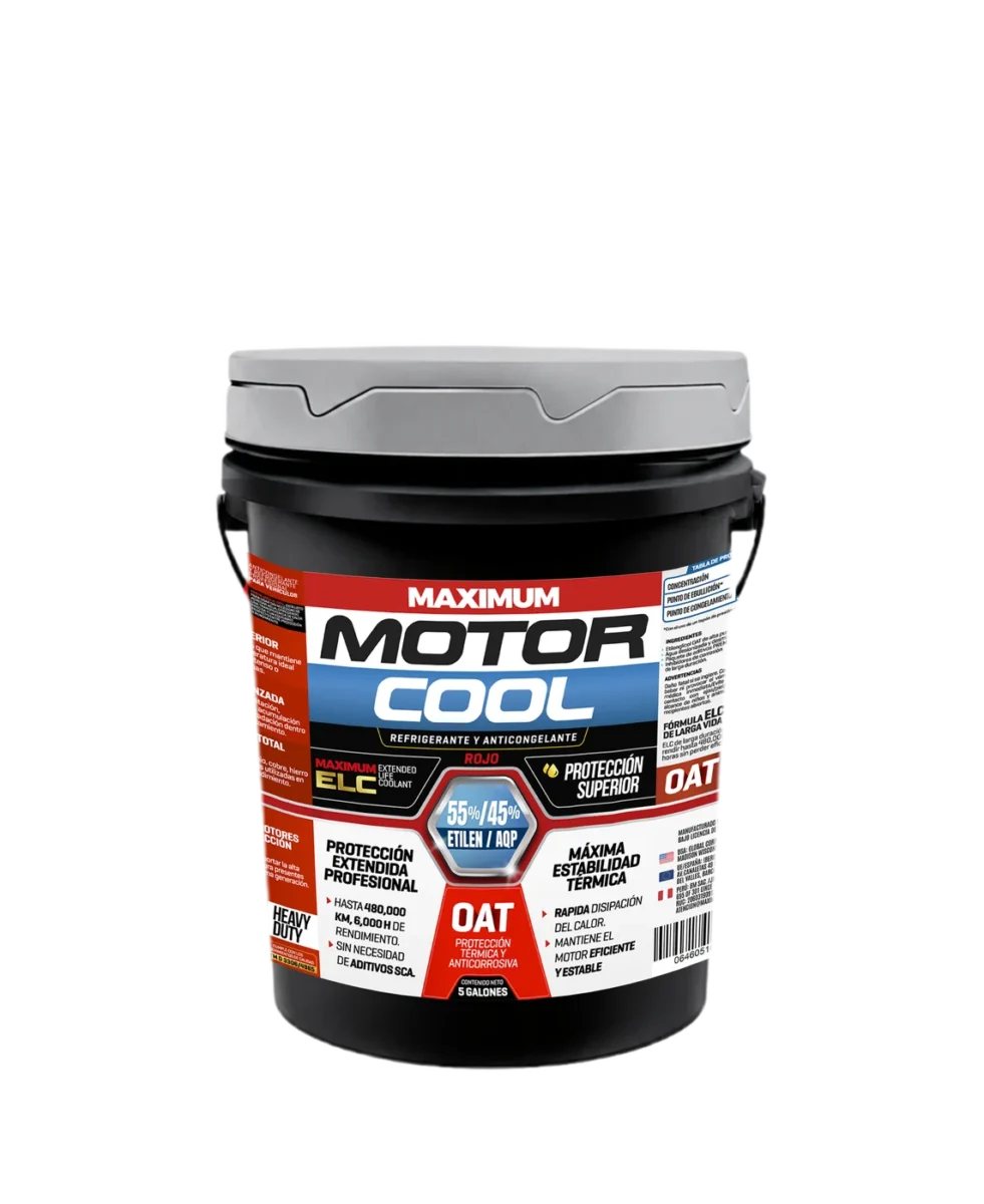 Refrigerante Maximum Motor Cool HD OAT 55/45 Rojo – 5 Galones