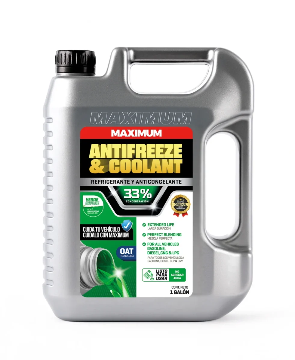 Refrigerante Maximum Antifreeze & Coolant OAT 33% Verde Reflex – 1 Galón