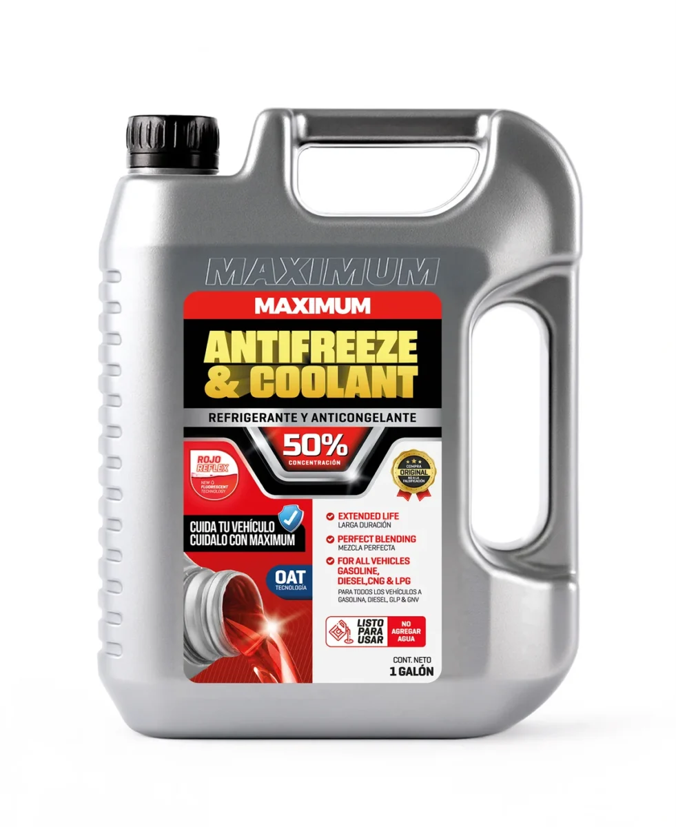 Refrigerante Maximum Antifreeze & Coolant OAT 50% Rojo Reflex – 1 Galón