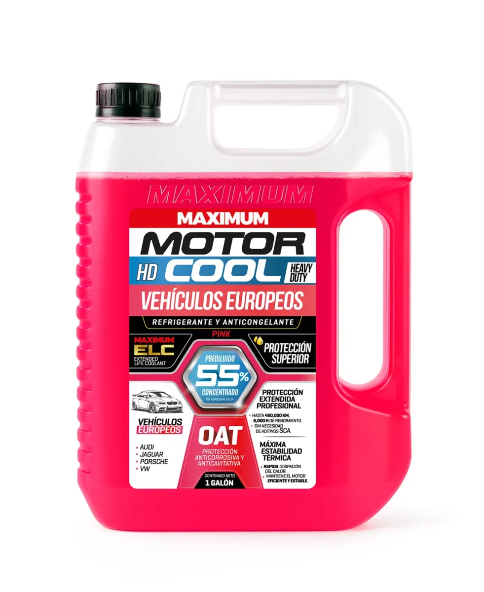 Refrigerante Maximum Motor Cool HD OAT 55/45 Rosado para Vehículos Europeos