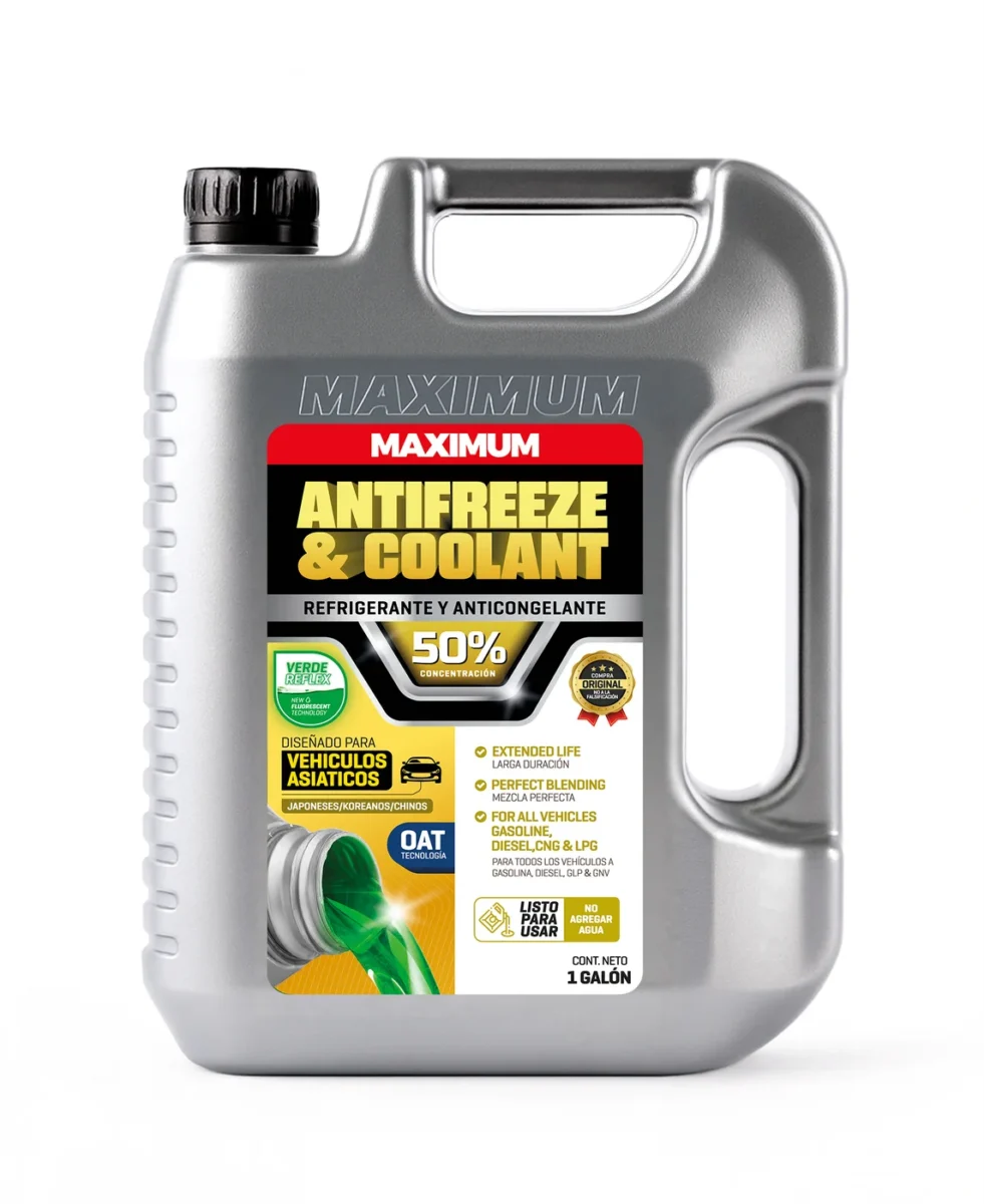Refrigerante Maximum Antifreeze & Coolant OAT 50% Verde Reflex – 1 Galón