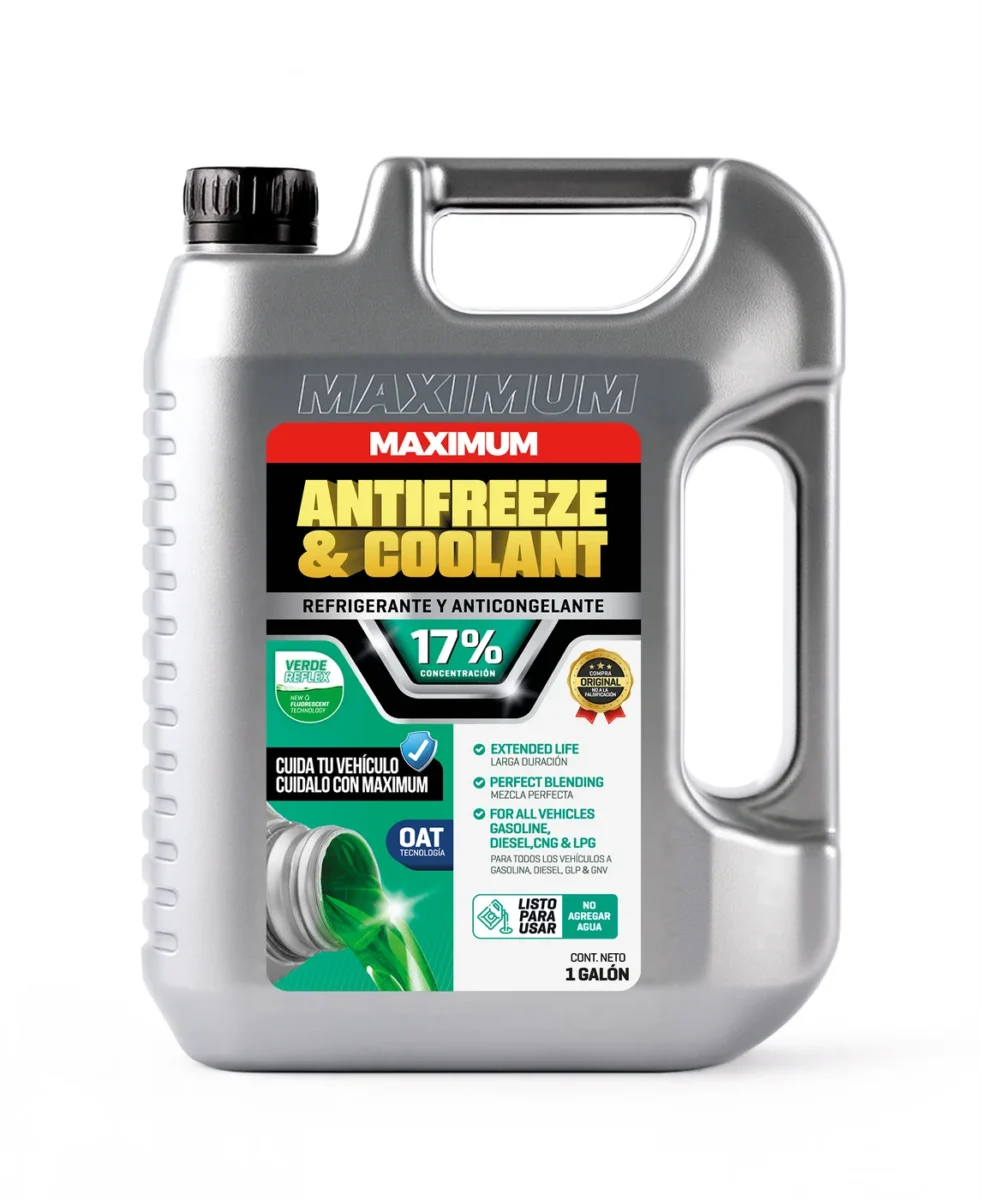 Refrigerante Maximum Antifreeze & Coolant OAT 17% Verde Reflex – 1 Galón