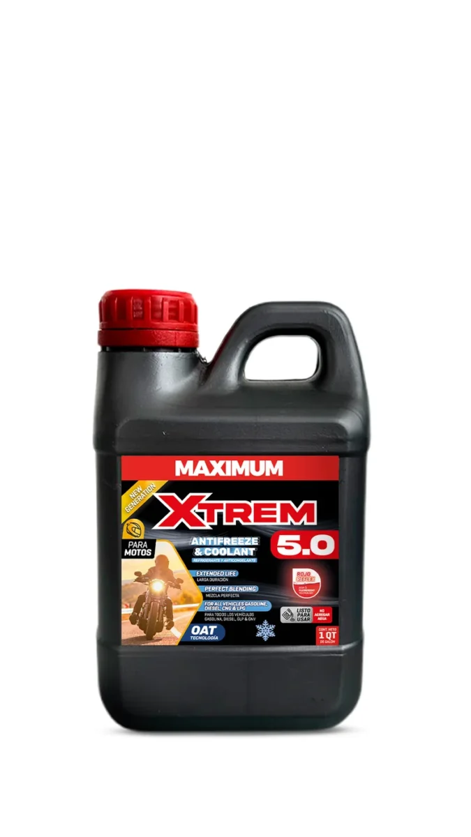 Refrigerante Maximum XTREM 5.0 Rojo Reflex para Motos – 1/4 Galón