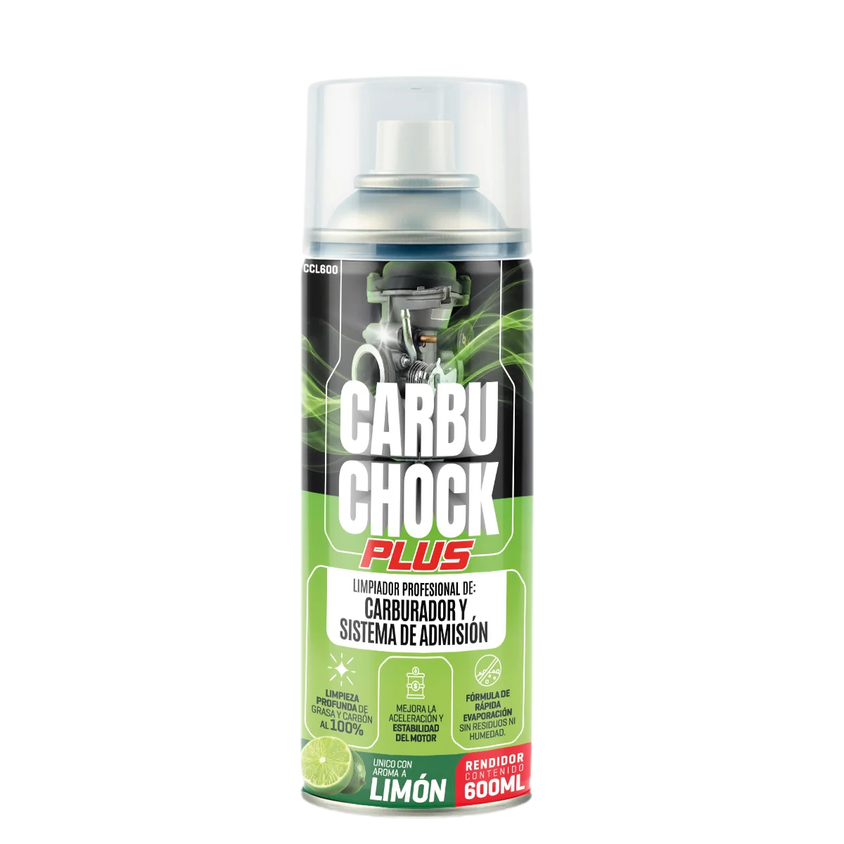 Limpiador de Carburador y Sistema de Admisión Maximum Carbuchock Plus Limón – 600 ML