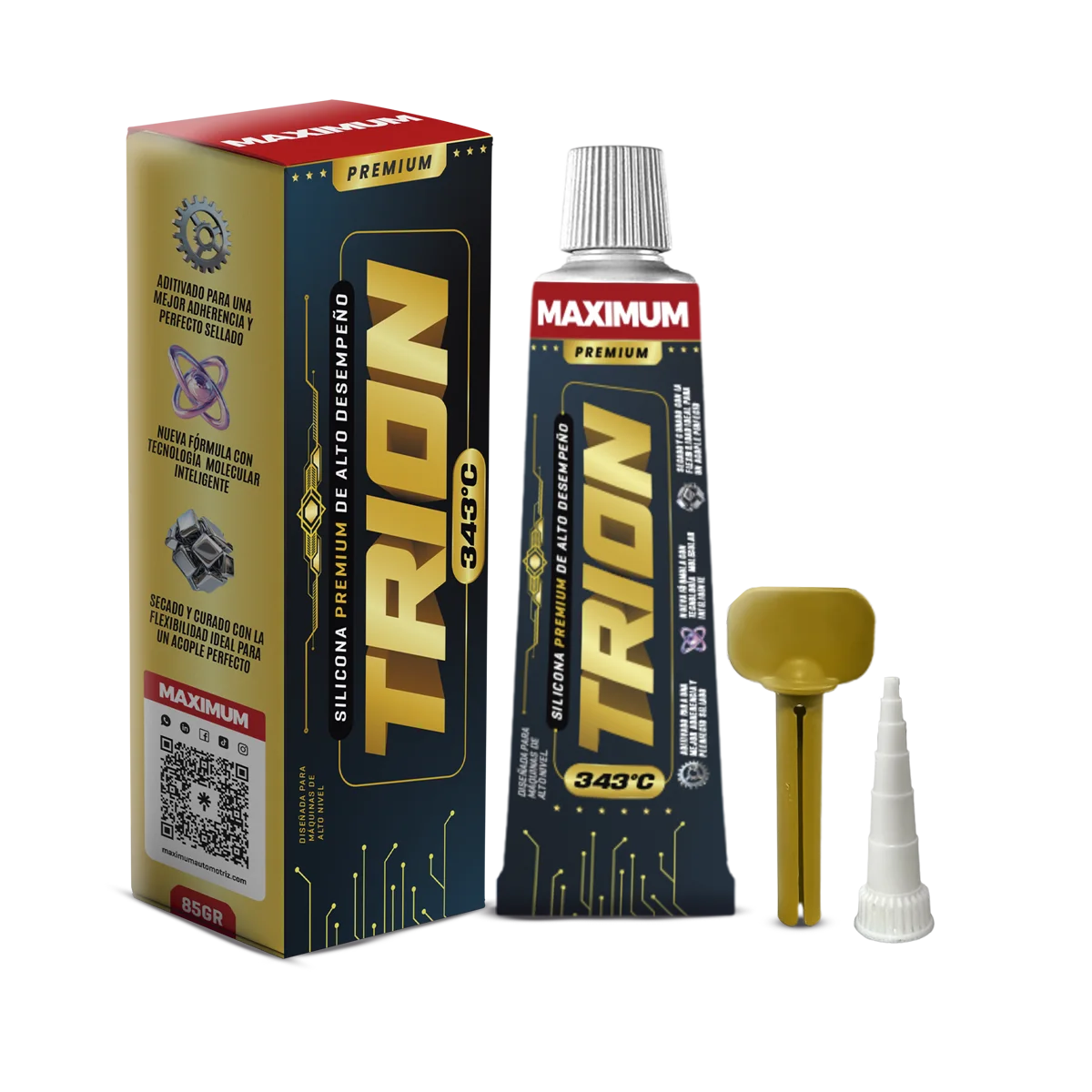 Silicona Negra para Empaquetadura Premium Maximum Trion – 85 G